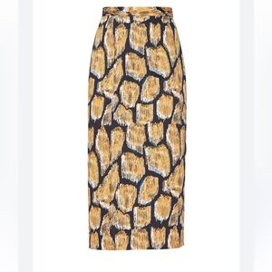 Hunter Bell Taylor Black Gold Midi Pencil Skirt Size 12